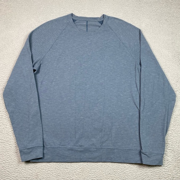 Lululemon Men's Size XL (Estimated) Blue Slitstream Vented Crewneck Sweatshirt - Picture 1 of 8